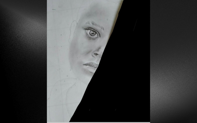 Pencil portrait study of eyes