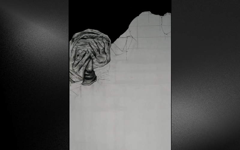 An unfinished pencil drawing